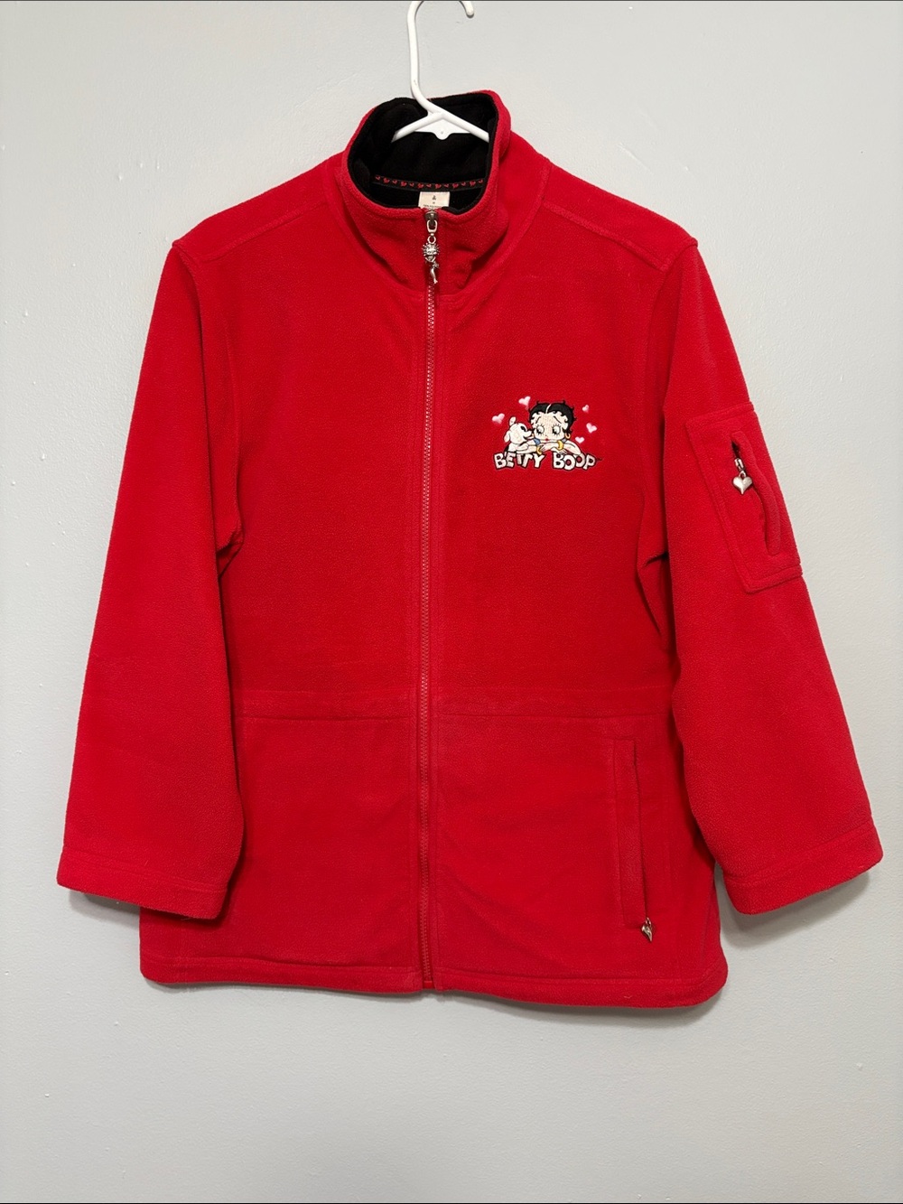 Betty Boop Vintage 2006 Jacket – Red Fleece Y2K – Excelled Apparel